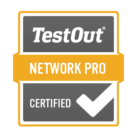 Verification code: 6-1C6-FHUU9     Verfiy at: https://certification.testout.com